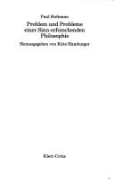 Cover of: Problem und Probleme einer Sinn-erforschenden Philosophie