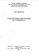 Starowolski's biographies of Copernicus by Erna Hilfstein
