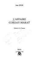 Cover of: L' affaire Corday-Marat: prélude à la Terreur