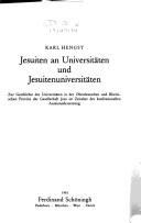 Cover of: Jesuiten an Universitäten und Jesuitenuniversitäten by Karl Hengst