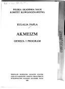 Cover of: Akmeizm, geneza i program by Eulalia Papla
