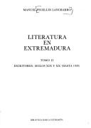 Cover of: Literatura en Extremadura by Manuel Pecellín Lancharro