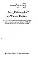 Zur "Philosophie" des Wiener Kreises by Günter Schnitzler