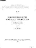 Cover of: Salamine de Chypre, histoire et archéologie: état des recherches : Lyon, 13-17 mars 1978.