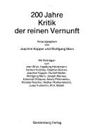 Cover of: 200 Jahre Kritik der reinen Vernunft by hrsg. von Joachim Kopper und Wolfgang Marx ; mit Beiträgen von Jean Brun ... [et al.].
