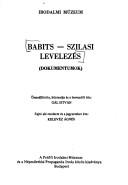 Babits-Szilasi levelezés by Mihály Babits