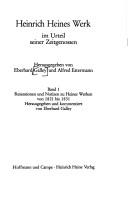 Cover of: Heinrich Heines Werk im Urteil seiner Zeitgenossen