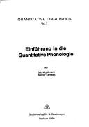 Cover of: Einführung in die quantitative Phonologie by Gabriel Altmann, Gabriel Altmann