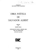 Cover of: Obra poètica de Salvador Albert