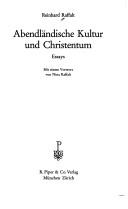 Cover of: Abendländische Kultur und Christentum: Essays