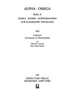 Cover of: Lexicon Livianum et Naevianum