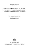 Cover of: Sinnverwandte Wörter der englischen Sprache by Rudolf Meldau