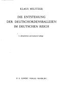 Cover of: Die Entstehung der Deutschordensballeien im Deutschen Reich