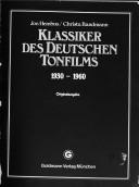 Cover of: Klassiker des deutschen Tonfilms, 1930-1960 by Joe Hembus