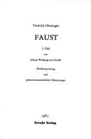 Cover of: Faust von Johann Wolfgang von Goethe by Friedrich Oberkogler
