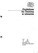 Cover of: Guidelines for training in libraries.