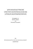 Cover of: Psychoanalytische und psychopathologische Literaturinterpretation