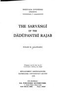 Cover of: The Sarvāṅgī of the Dādūpanthī Rajab by Winand M. Callewaert