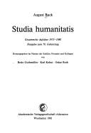 Cover of: Studia humanitatis: gesammelte Aufsätze, 1973-1980 : Festgabe zum 70. Geburtstag