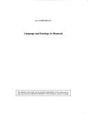 Cover of: Language and earnings in Montreal