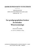 Cover of: Zur sprachgeographischen Struktur der deutschen Winzerterminologie