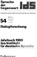 Cover of: Dialogforschung
