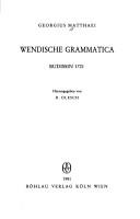 Wendische Grammatica by Georg Matthaei