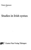 Cover of: Studies in Irish syntax