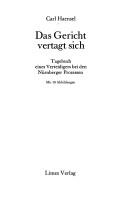 Cover of: Das Gericht vertagt sich: Tagebuch eines Verteidigers bei den Nürnberger Prozessen