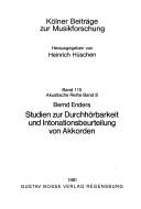 Cover of: Studien zur Durchhörbarkeit und Intonationsbeurteilung von Akkorden