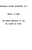 Cover of: The Russian preposition do and the concept of extent by Terence Leslie Brian Wade