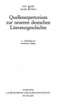 Cover of: Quellenrepertorium zur neueren deutschen Literaturgeschichte