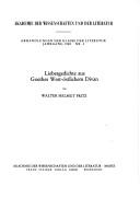 Cover of: Liebesgedichte aus Goethes West-östlichem Divan