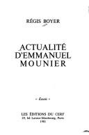 Cover of: Actualité d'Emmanuel Mounier