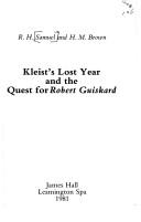 Cover of: Kleist's lost year and the quest for Robert Guiskard
