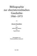 Cover of: Bibliographie zur oberösterreichischen Geschichte 1966-1975