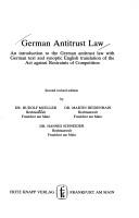 German antitrust law by Rudolf Mueller, Germany (Federal Republic)