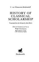 Cover of: History of classical scholarship