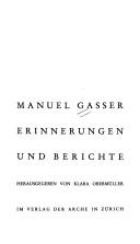 Cover of: Erinnerungen und Berichte