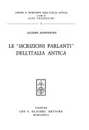Cover of: Le " iscrizioni parlanti" dell'Italia antica