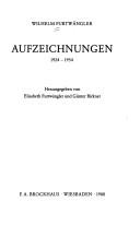 Cover of: Aufzeichnungen, 1924-1954 by Wilhelm Furtwängler