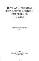 Jews and Zionism by Gideon Shimoni