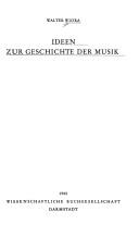 Cover of: Ideen zur Geschichte der Musik