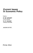 Cover of: Current issues in economic policy