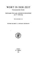 Cover of: Wort in der Zeit: neutestamentliche Studien : Festgabe für Karl Heinrich Rengstorf zum 75. Geburtstag