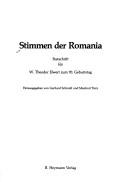 Cover of: Stimmen der Romania by hrsg. von Gerhard Schmidt u. Manfred Tietz.