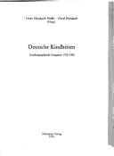 Cover of: Deutsche Kindheiten: autobiograph. Zeugnisse 1700-1900