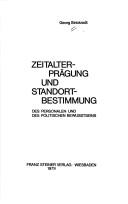 Cover of: Zeitalterprägung und Standortbestimmung des personalen und des politischen Bewusstseins