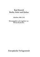 Cover of: Gesamtausgabe by Karl Korsch