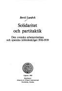 Solidaritet och partitaktik by Bertil Lundvik